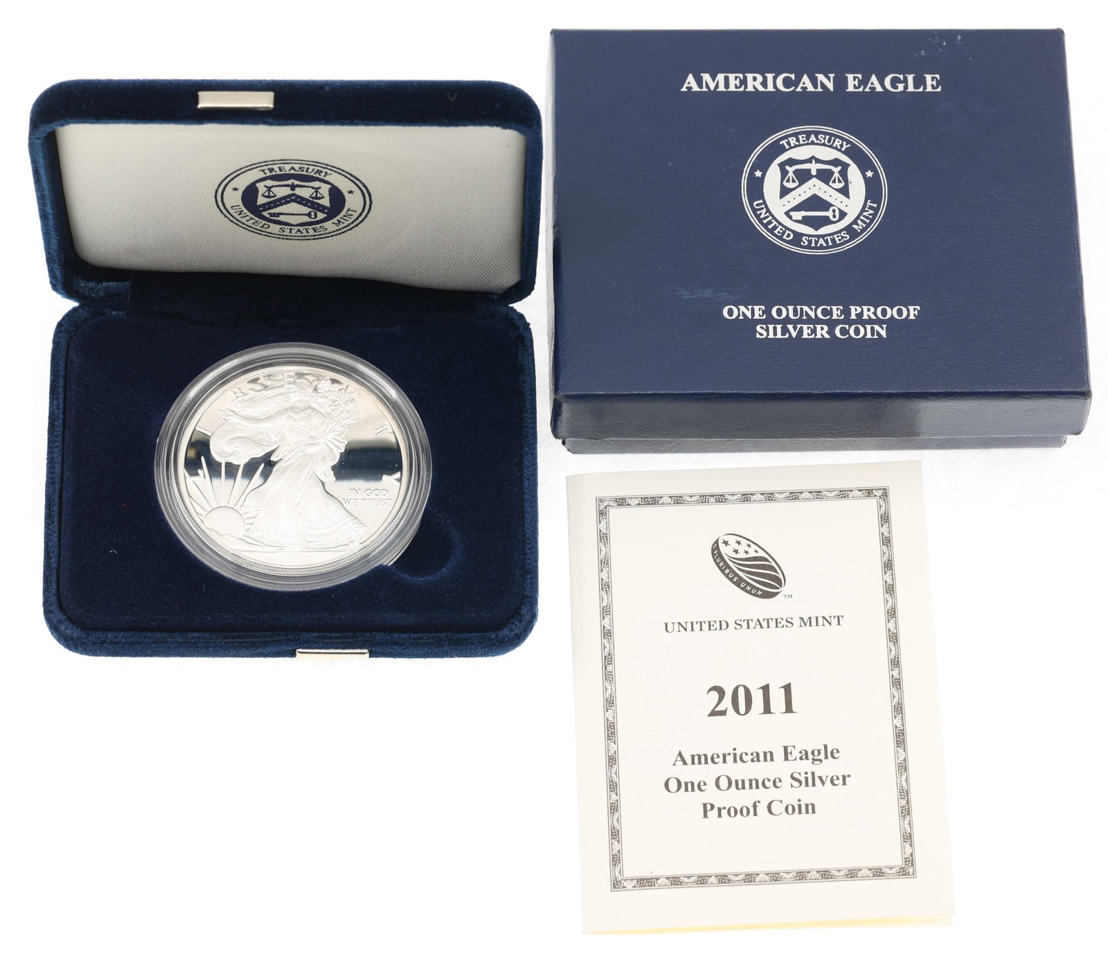 2011-W US .999 SILVER EAGLE $1 PROOF COIN: 2011-W US .999 SILVER EAGLE $1 PROOF COIN 2011-W United States .999 silver 1 oz Eagle $1 proof coin. Includes box and papers. IMPORTANT NOTE - PLEASE READ: OUR IN-HOUSE SHIPPING & INVOICING Ship
