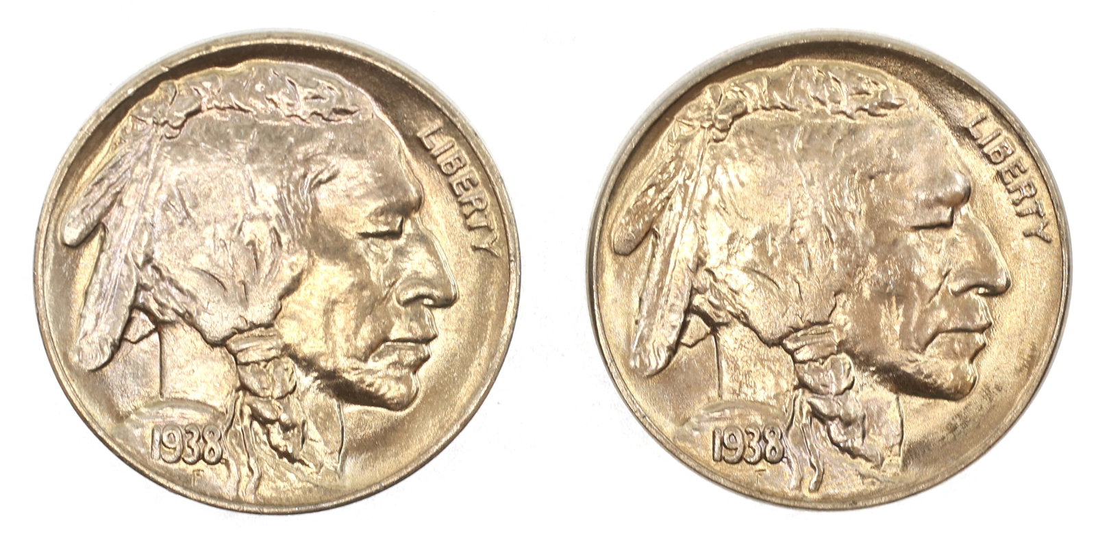 1938-D US BUFFALO NICKEL COINS - LOT OF 2 (1 of 2)