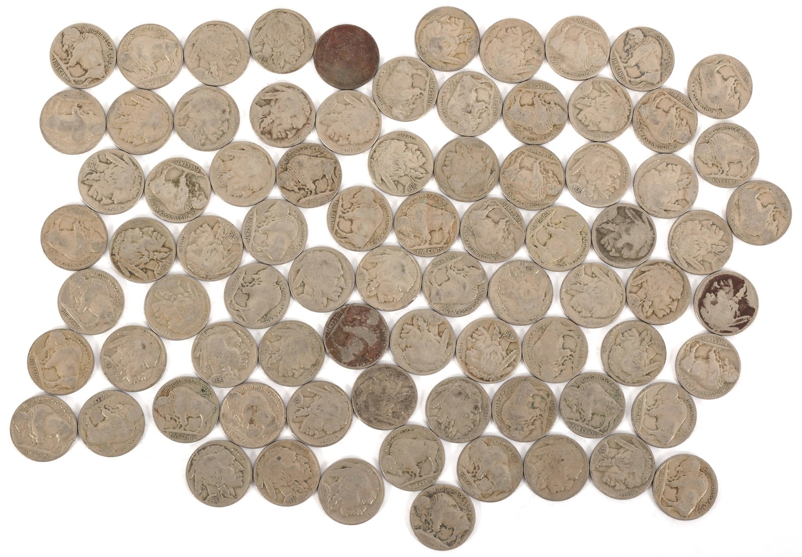 US 5C "WAR NICKEL" BUFFALO COINS EXPLORER LOT OF 80 (1 of 5)