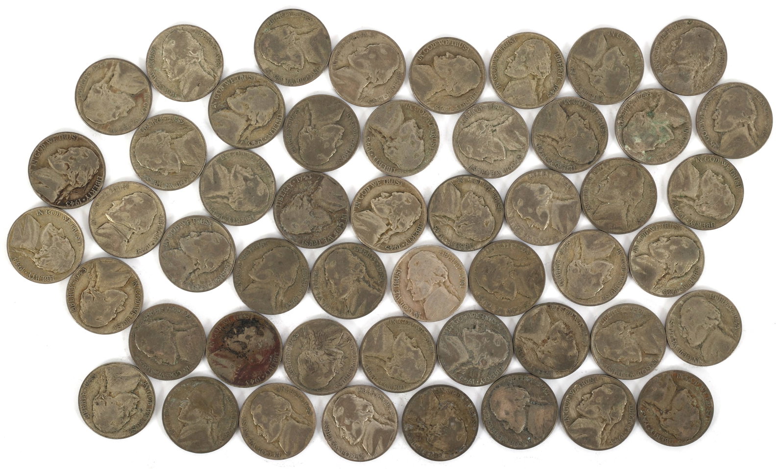 US 5C "WAR NICKEL" COINS - LOT OF 50 (1 of 5)