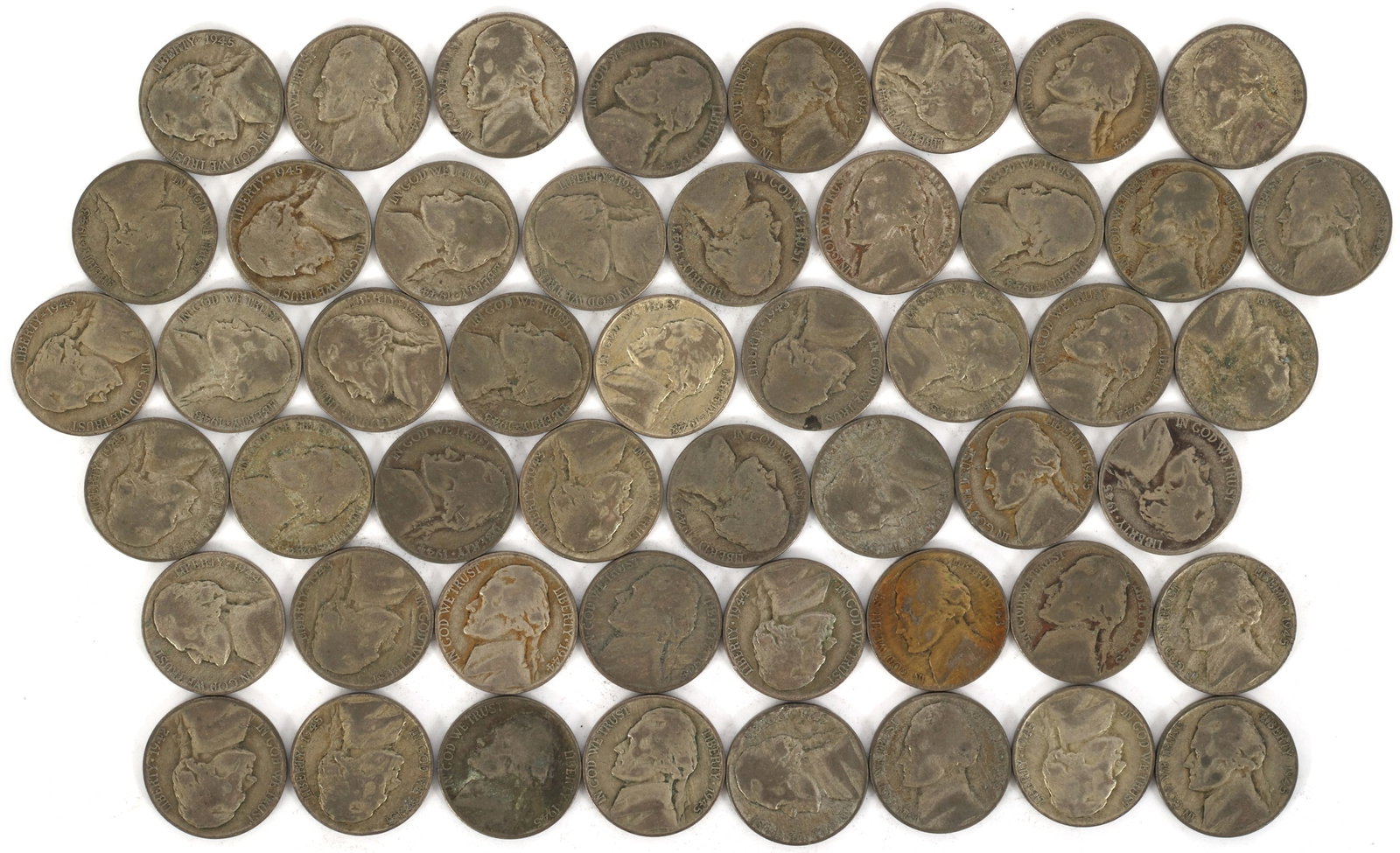 US 5C "WAR NICKEL" COINS - LOT OF 50 (1 of 5)