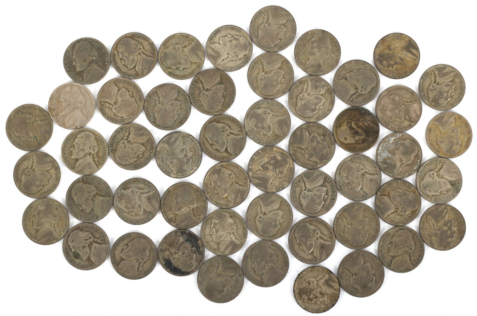 US 5C "WAR NICKEL" COINS - LOT OF 50 (1 of 5)