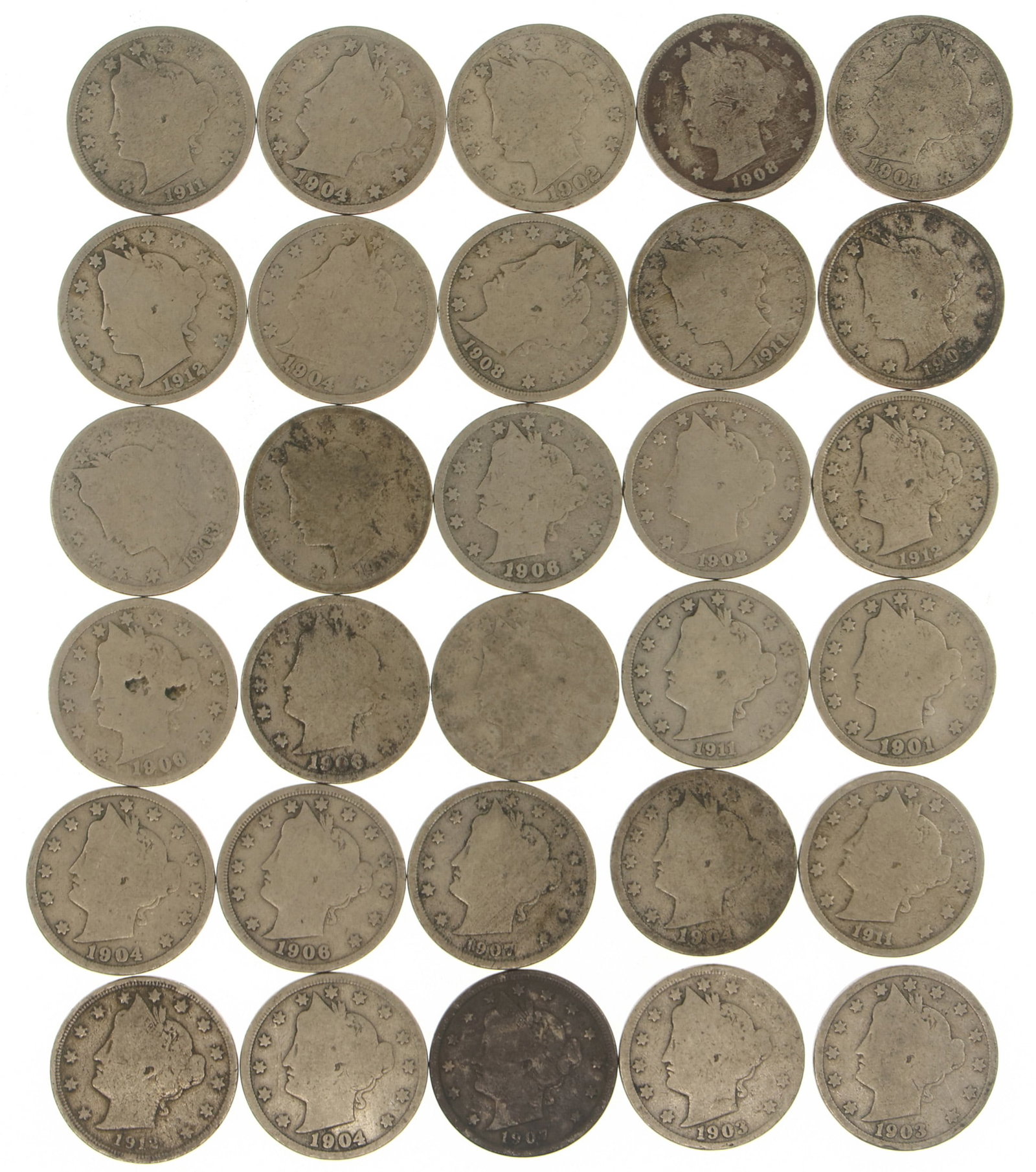 US LIBERTY NICKELS (V NICKELS) $1.50 FACE VALUE (1 of 4)