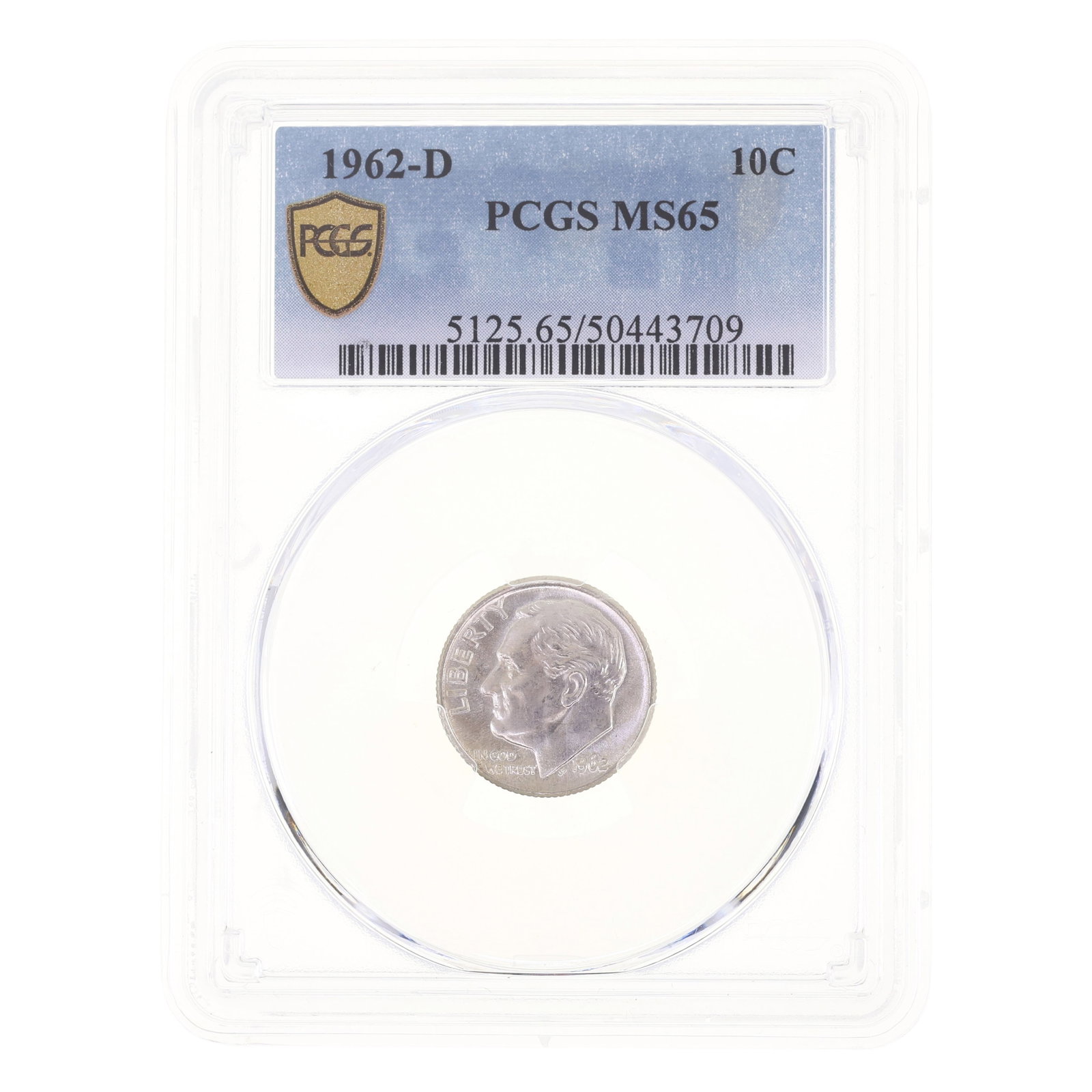 1962-D US SILVER ROOSEVELT DIME 10C COIN PCGS MS 65: 1962-D US SILVER ROOSEVELT DIME 10C COIN PCGS MS 65 PCGS graded 1962-D United States silver Roosevelt dime 10c coin, MS 65. IMPORTANT NOTE - PLEASE READ: OUR IN-HOUSE SHIPPING & INVOICING Shippi