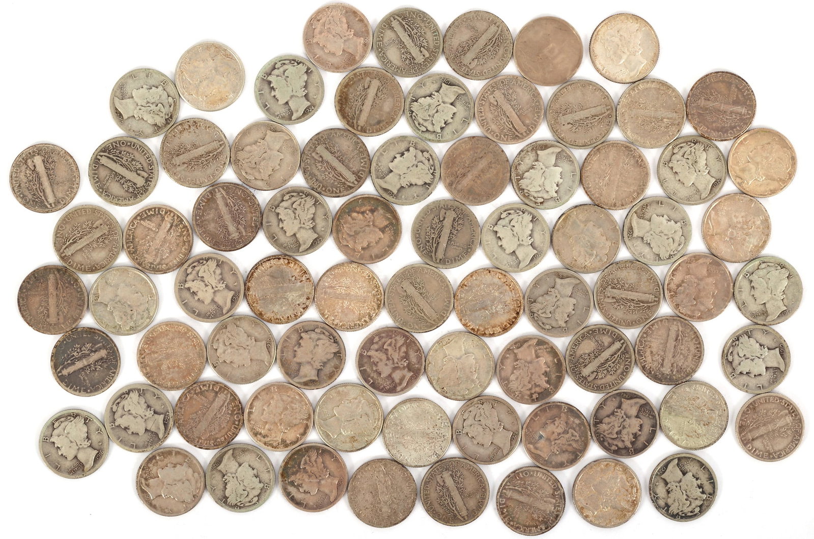 US .900 SILVER MERCURY DIME COINS - $7.50 FACE (1 of 5)