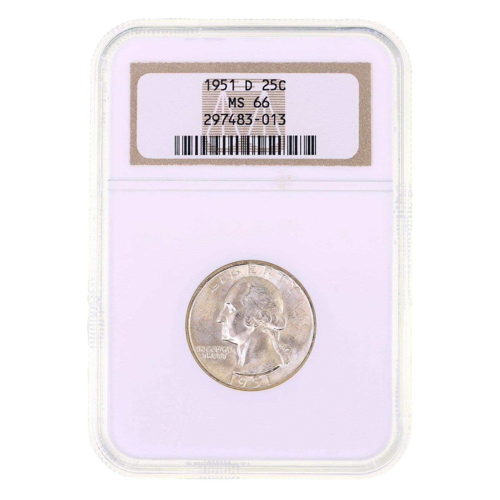 1951-D US SILVER WASHINGTON 25C COIN NGC MS66 (1 of 2)