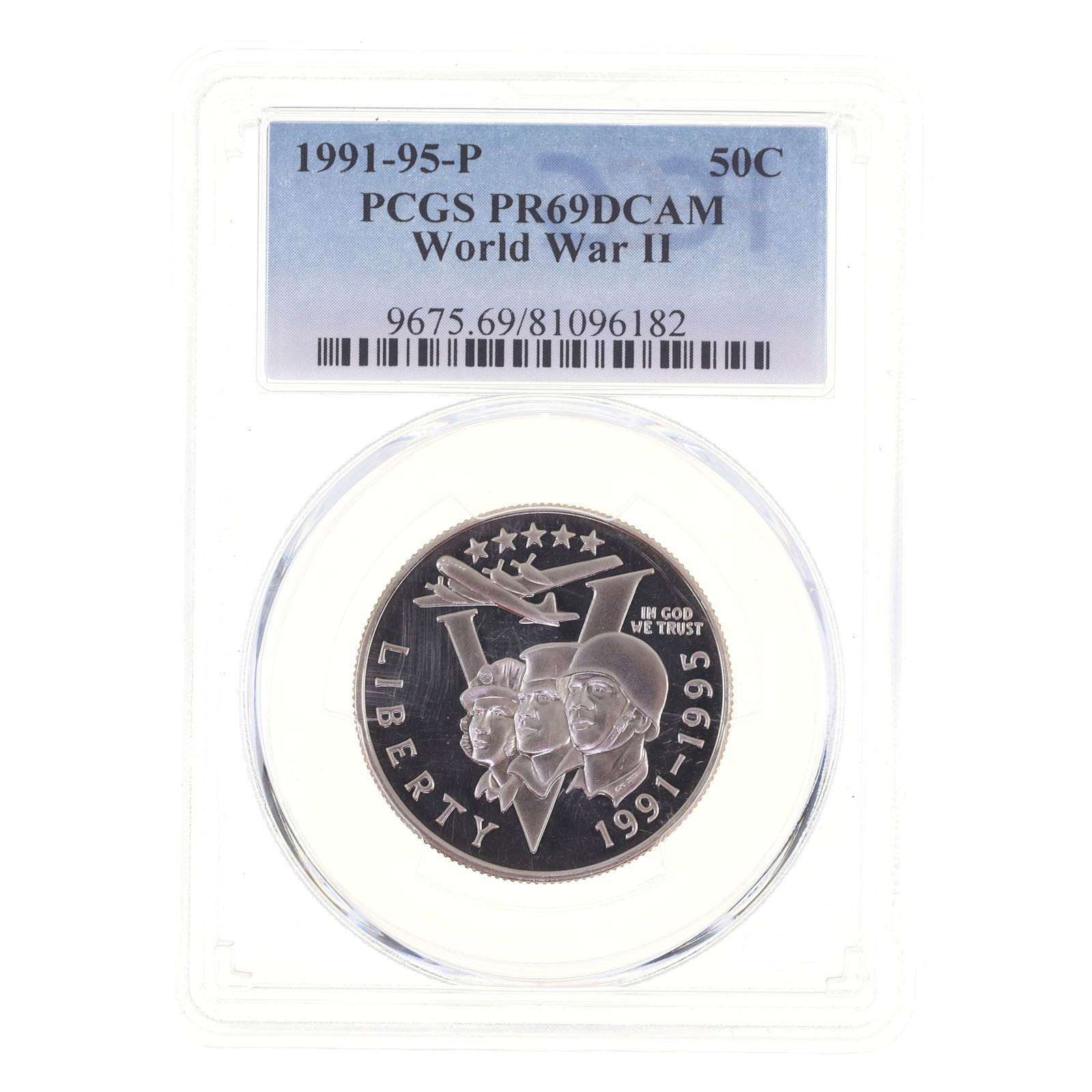 1991-95 US COMMEM. WWII 50C COIN PCGS PR69 DCAM (1 of 2)