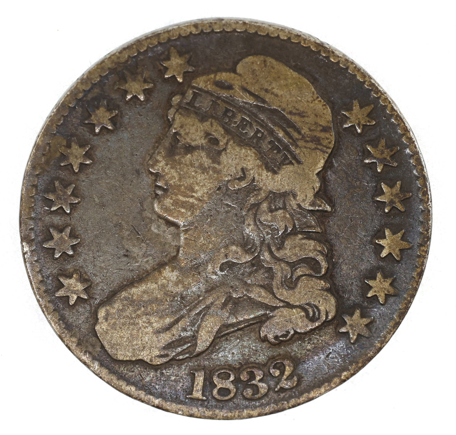 1832 US SILVER DRAPED BUST 50C COIN (1 of 2)