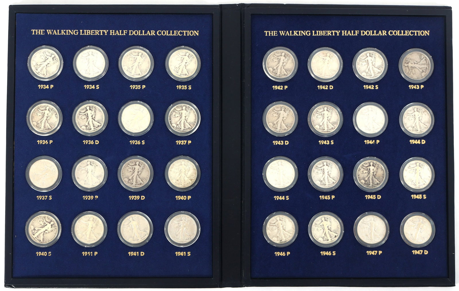 1934-1947 US SILVER WALKING LIBERTY 50C COLLECTION (1 of 7)