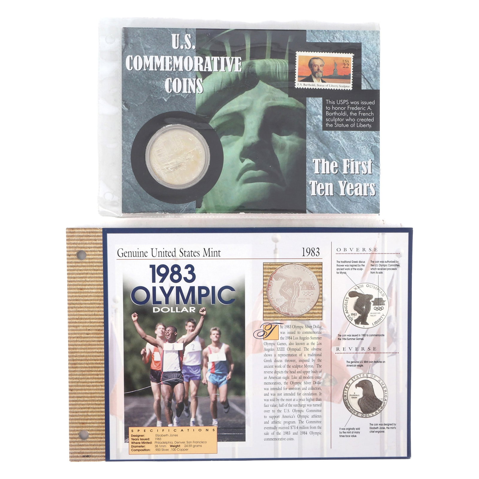 1983 & 1986 US 90% SILVER COMMEMORATIVE $1 COINS (1 of 2)