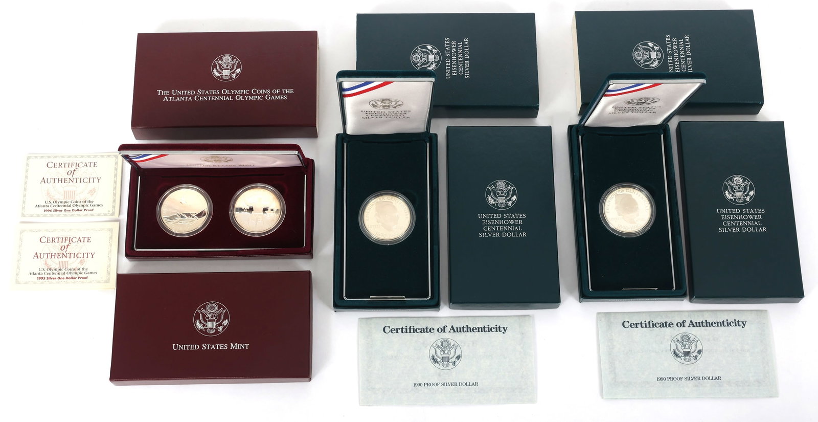 US .900 SILVER COMMEMORATIVE $1 COIN SETS - LOT OF 3 (1 of 11)