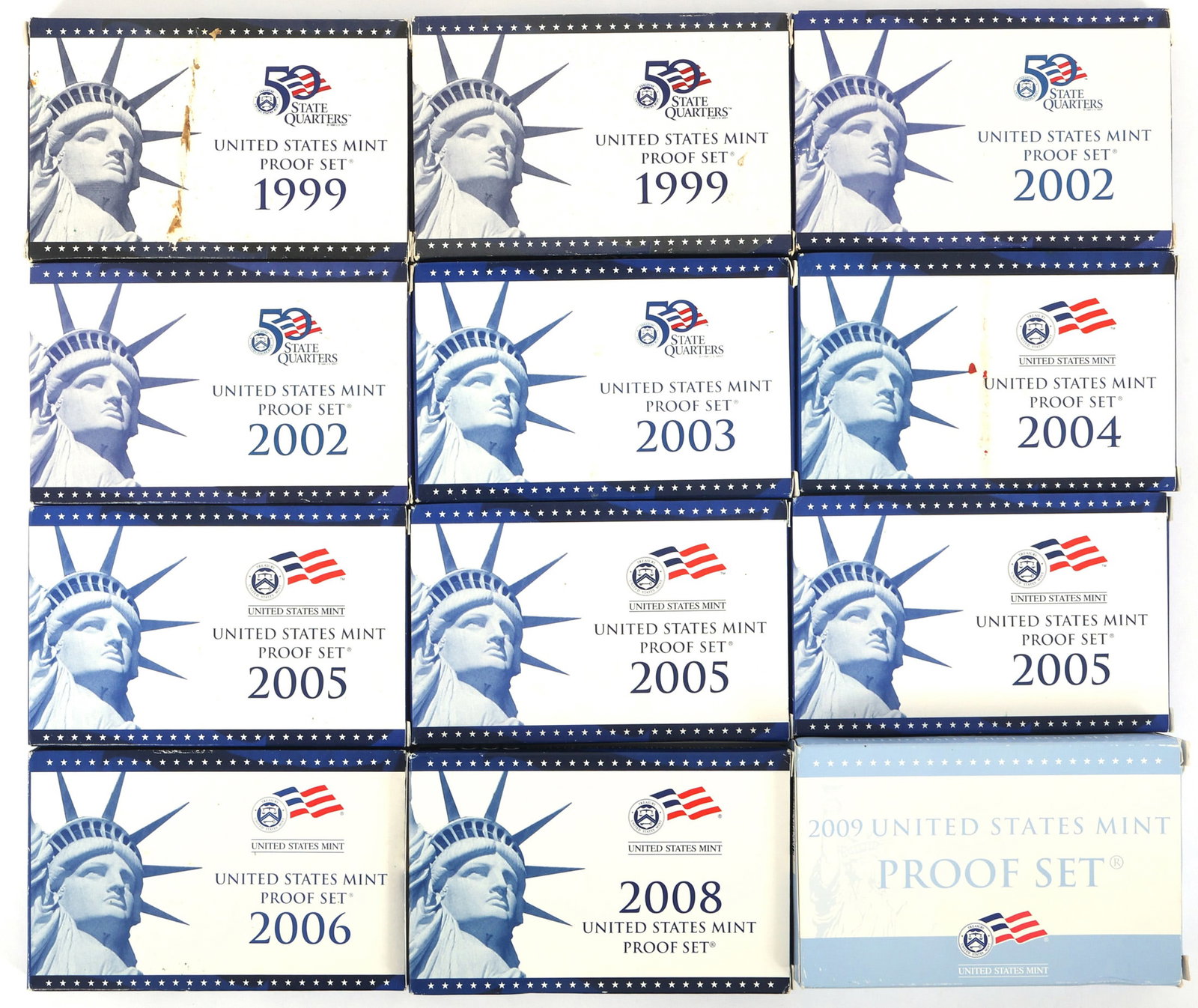 1999-2009 US MINT PROOF COIN SETS - LOT OF 12 (1 of 9)