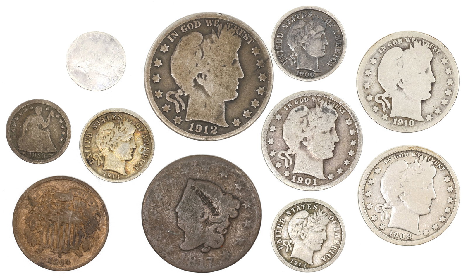 US .900 SILVER & CLAD TYPE COINS - CIRCULATED (1 of 4)