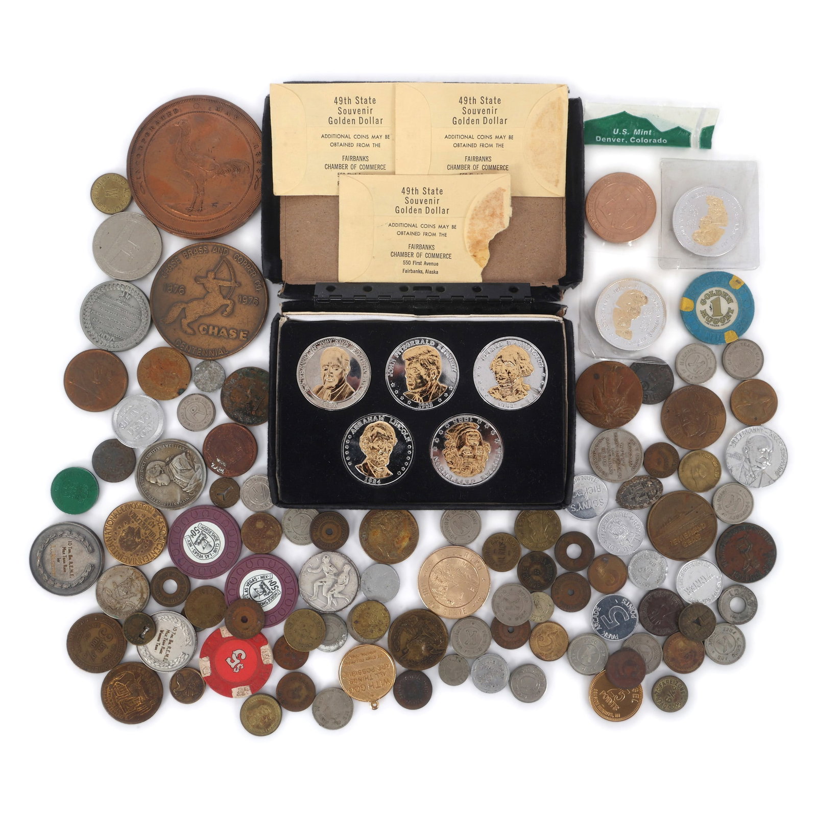 TOKENS & TABLE MEDALS EXPLORER LOT (1 of 5)