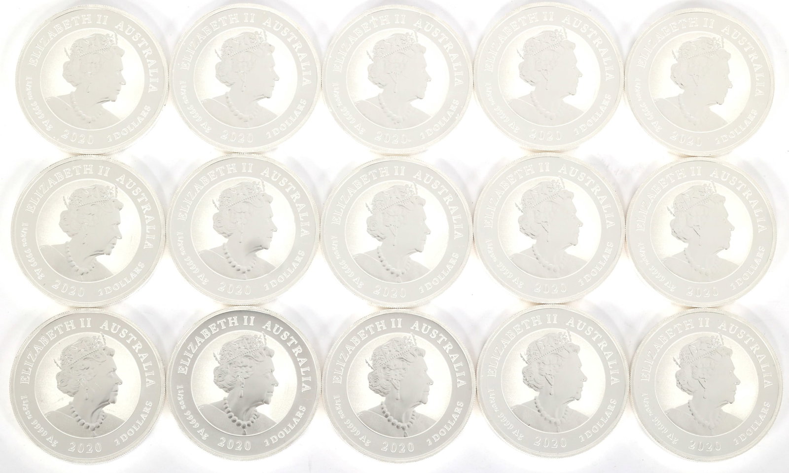 2020 AUSTRALIA .999 SILVER 1.5 OZT BU COINS - LOT OF 15: 2020 AUSTRALIA .999 SILVER 1.5 OZT BU COINS - LOT OF 15 Fifteen 2020 Australian .999 silver Striped Marlin 1.5 ozt, $2 coins, all in BU condition. IMPORTANT NOTE - PLEASE READ: OUR IN-HOUSE SHIPPING &