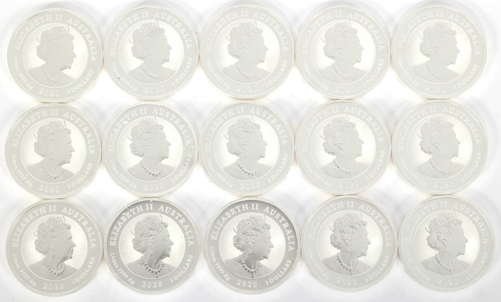 2020 AUSTRALIA .999 SILVER 1.5 OZT BU COINS - LOT OF 15: 2020 AUSTRALIA .999 SILVER 1.5 OZT BU COINS - LOT OF 15 Fifteen 2020 Australia .999 silver Striped Marlin 1.5 ozt, $2 coins, all in BU condition. IMPORTANT NOTE - PLEASE READ: OUR IN-HOUSE SHIPPING & 