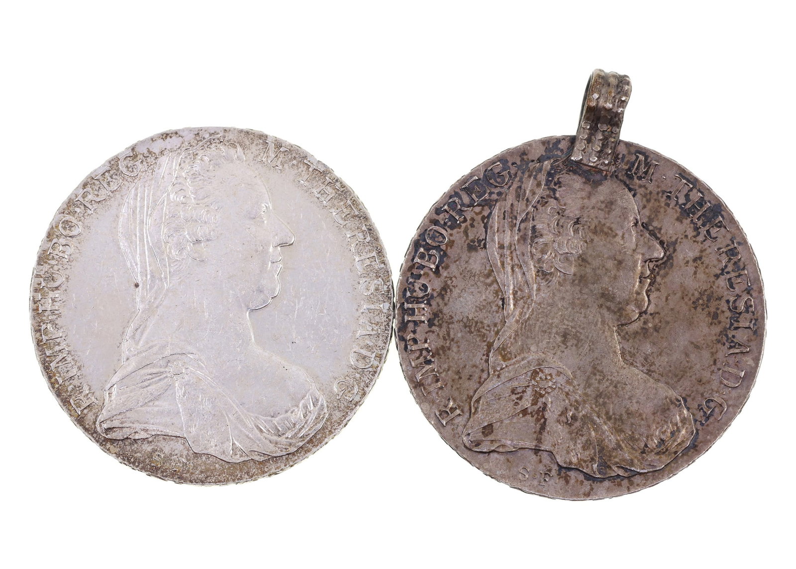 1780 AUSTRIAN .833 SILVER MARIA THERESA 1 THALER COINS: 1780 AUSTRIAN .833 SILVER MARIA THERESA 1 THALER COINS Two 1780 Austria Maria Theresa 1 thaler coins, both .833 silver. Weight: 57g IMPORTANT NOTE - PLEASE READ: OUR IN-HOUSE SHIPPING & INVOICIN