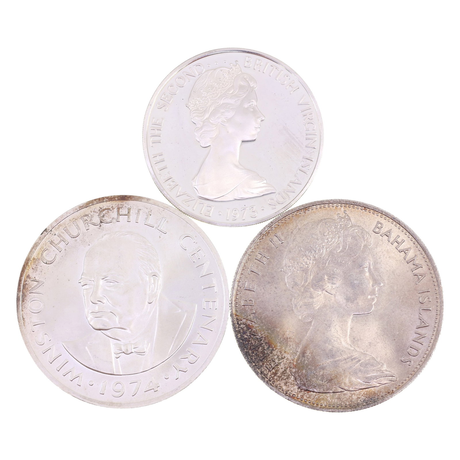 BAHAMAS,TURKS & CAICOS,VIRGIN ISLANDS .925 SILVER COINS (1 of 7)