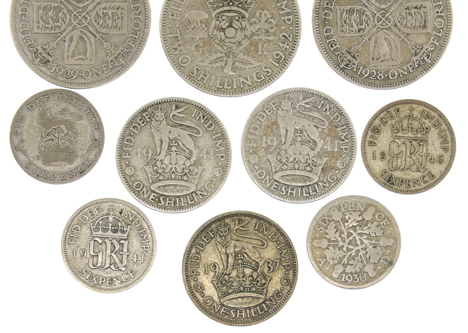 FOREIGN .500 SILVER COINS - 6