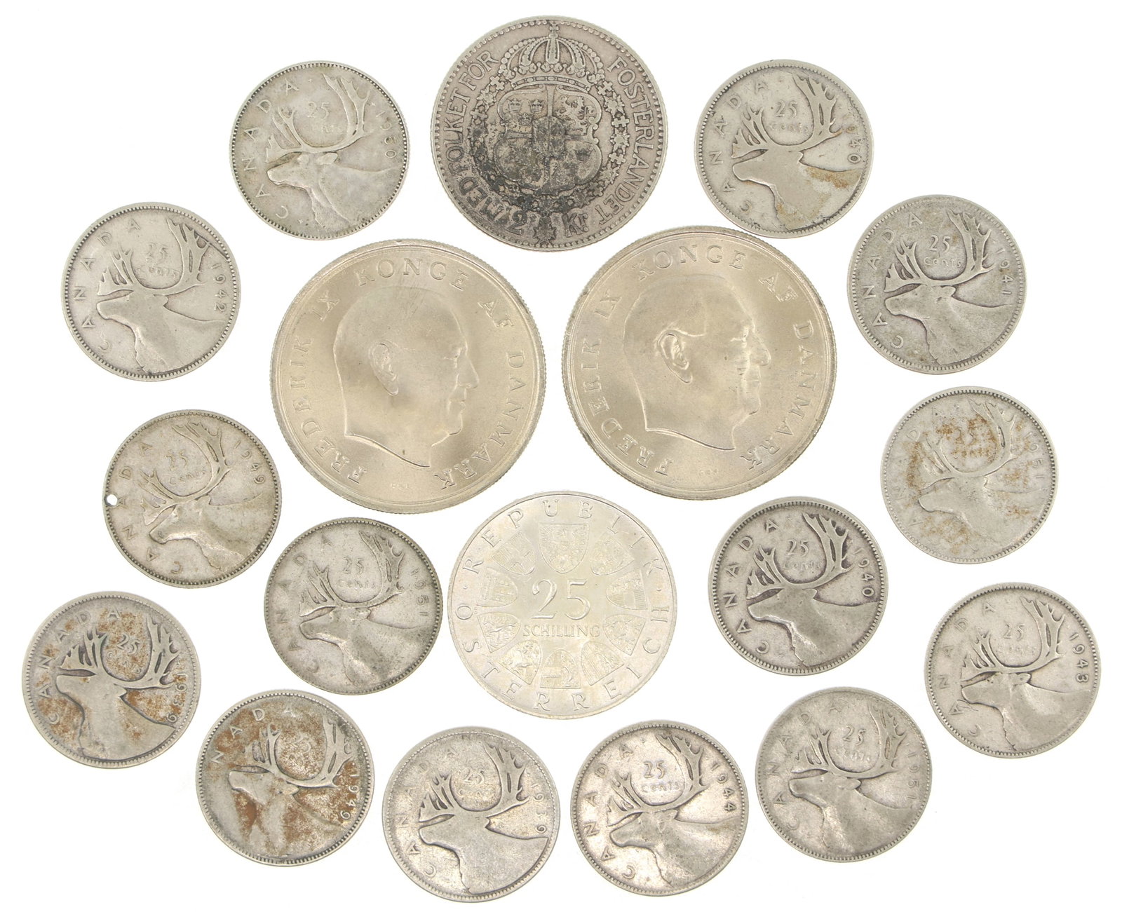FOREIGN .800 SILVER COINS - 5