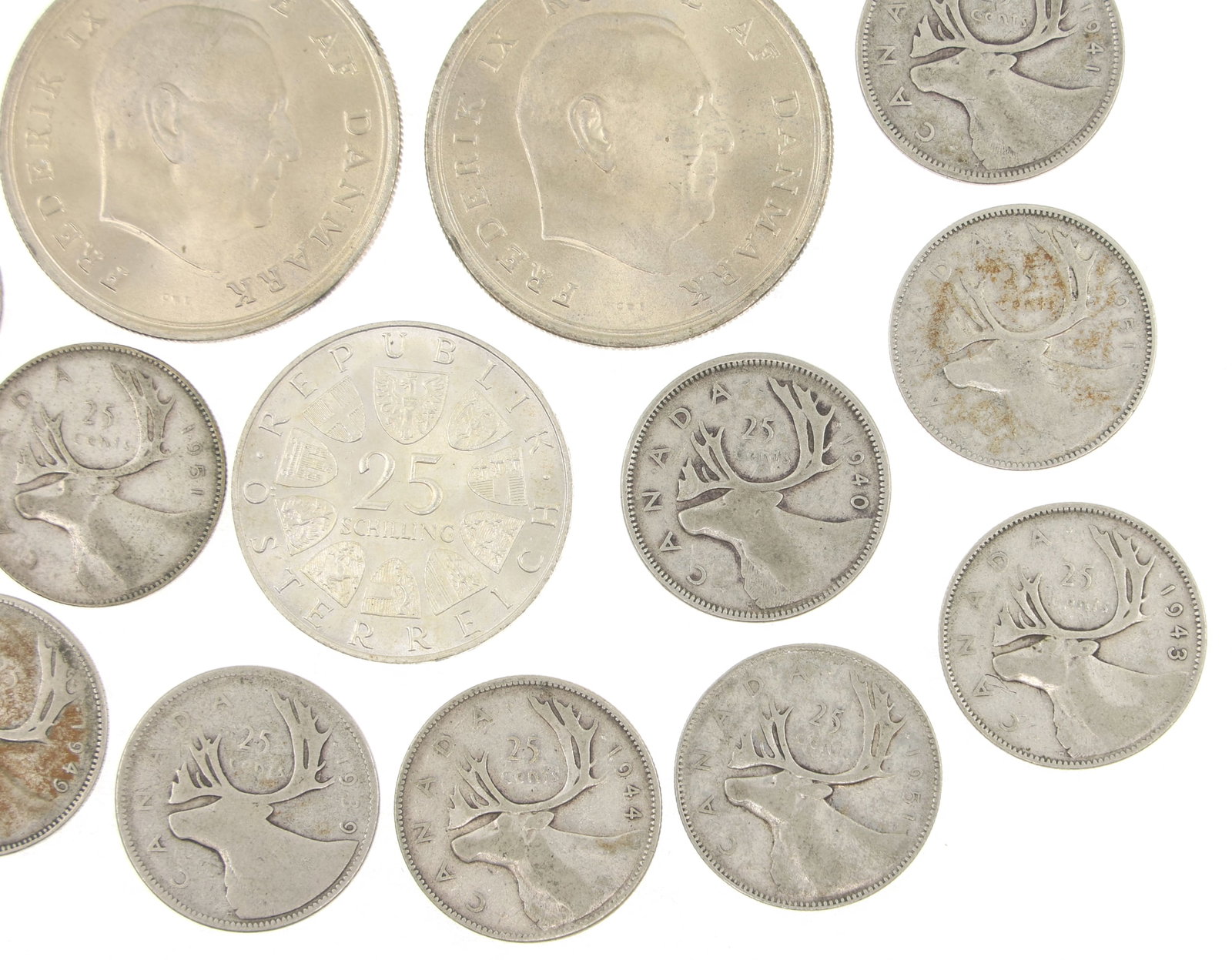 FOREIGN .800 SILVER COINS - 8