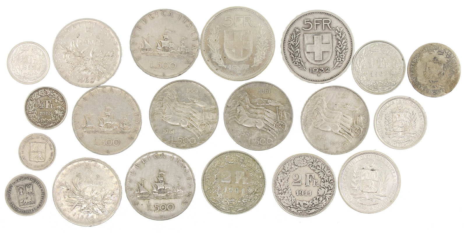 FOREIGN .835 SILVER COINS - 6