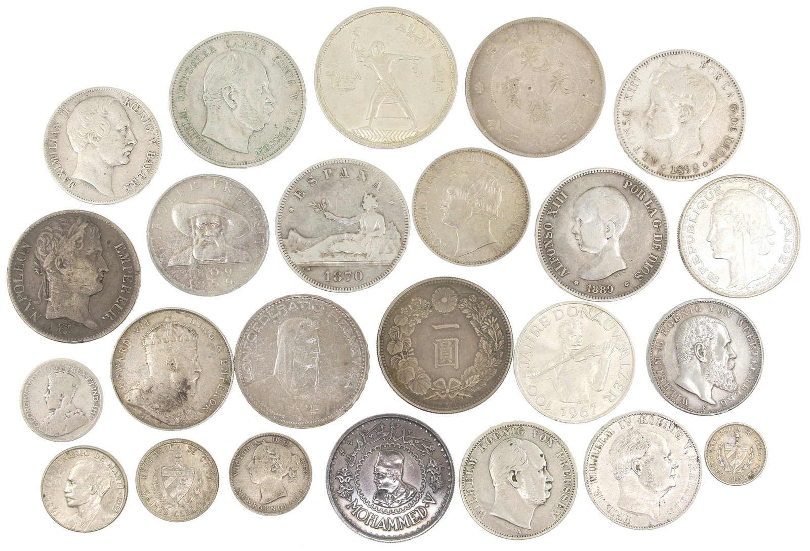FOREIGN .900 & .925 SILVER COINS (1 of 10)