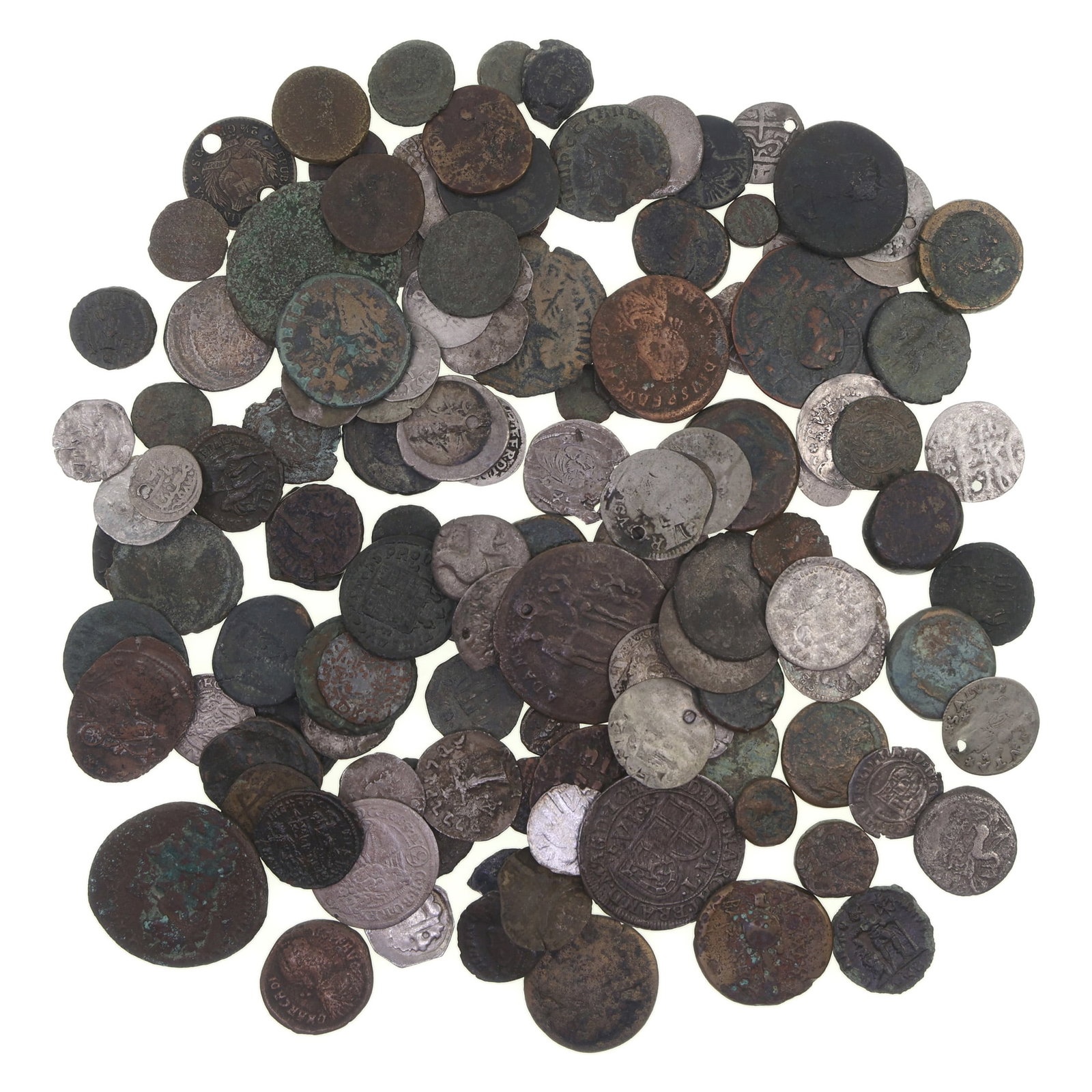 WORLD COIN EXPLORER LOT: WORLD COIN EXPLORER LOT World coin explorer lot. Some may be reproduction/modern restrikes. Weight: 275g IMPORTANT NOTE - PLEASE READ: OUR IN-HOUSE SHIPPING & INVOICING Shipping: LiveAuctioneers