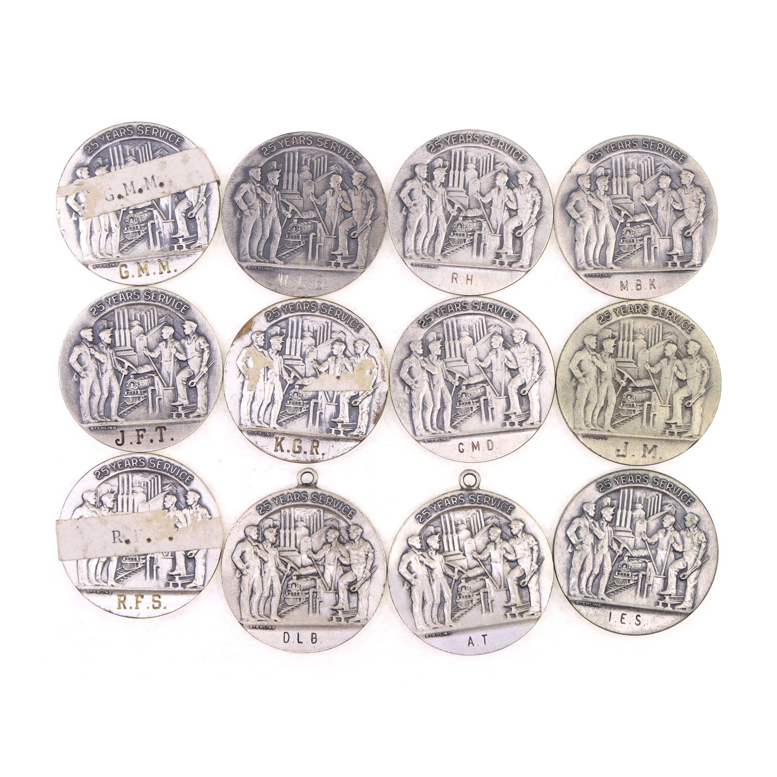 STERLING SILVER 1926 US STEEL CORP 25-YEAR MEDALS: STERLING SILVER 1926 US STEEL CORP 25-YEAR MEDALS Sterling silver 1926 United States Steel Corp. 25-year service medals. The face features US Steel Corp founder, Elbert H. Gary, and the