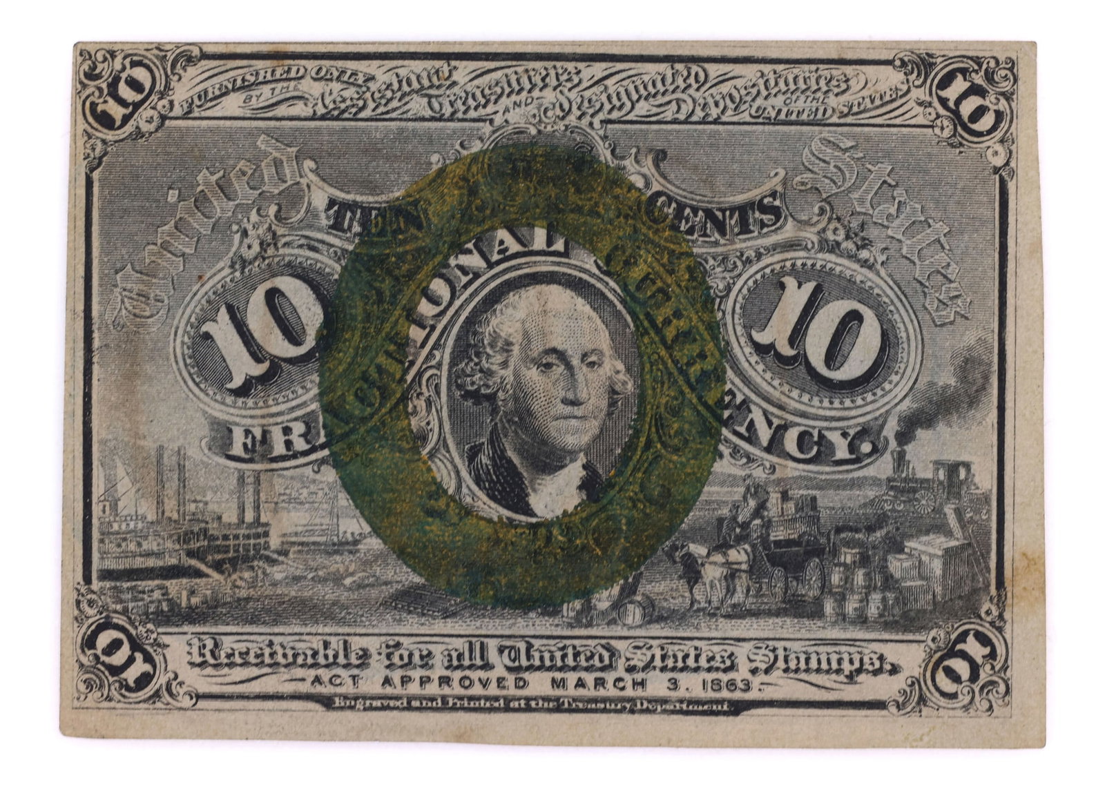 OBSOLETE US 10C 2ND ISSUE FRACTIONAL CURRENCY: OBSOLETE US 10C 2ND ISSUE FRACTIONAL CURRENCY Obsolete United States 10c 2nd issue fractional currency. IMPORTANT NOTE - PLEASE READ: OUR IN-HOUSE SHIPPING & INVOICING Shipping: LiveAuctioneers