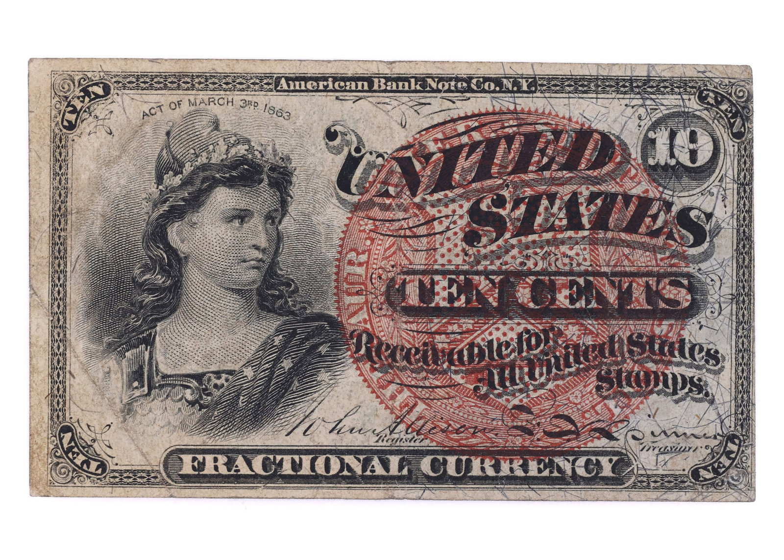 OBSOLETE US 10C 4TH ISSUE FRACTIONAL CURRENCY (1 of 2)