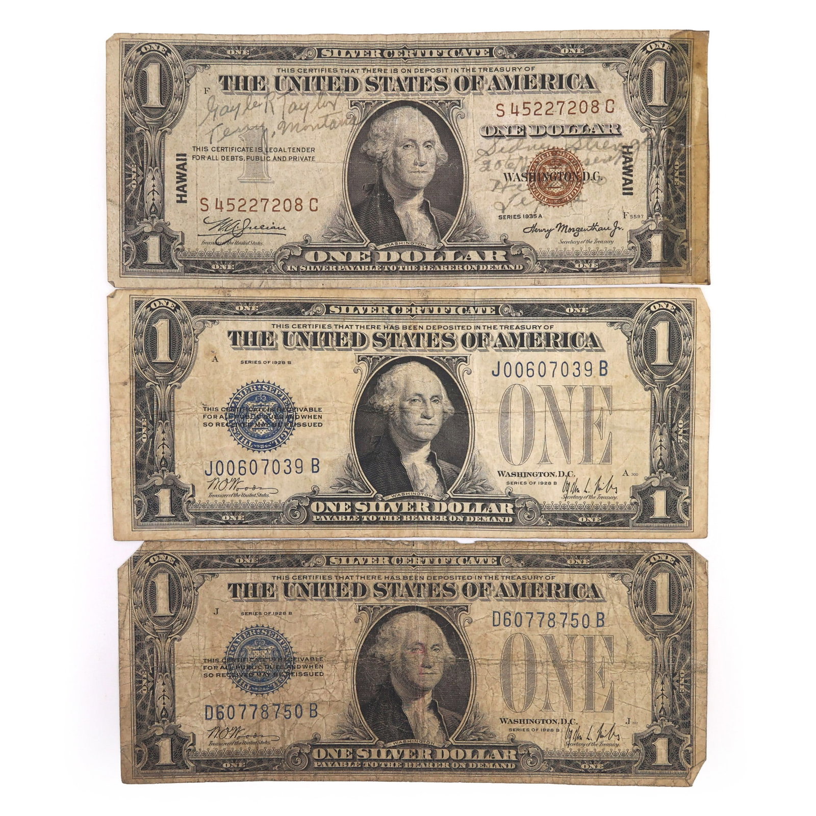 1928-B & 1935-A US $1 SILVER CERTIFICATES (1 of 7)