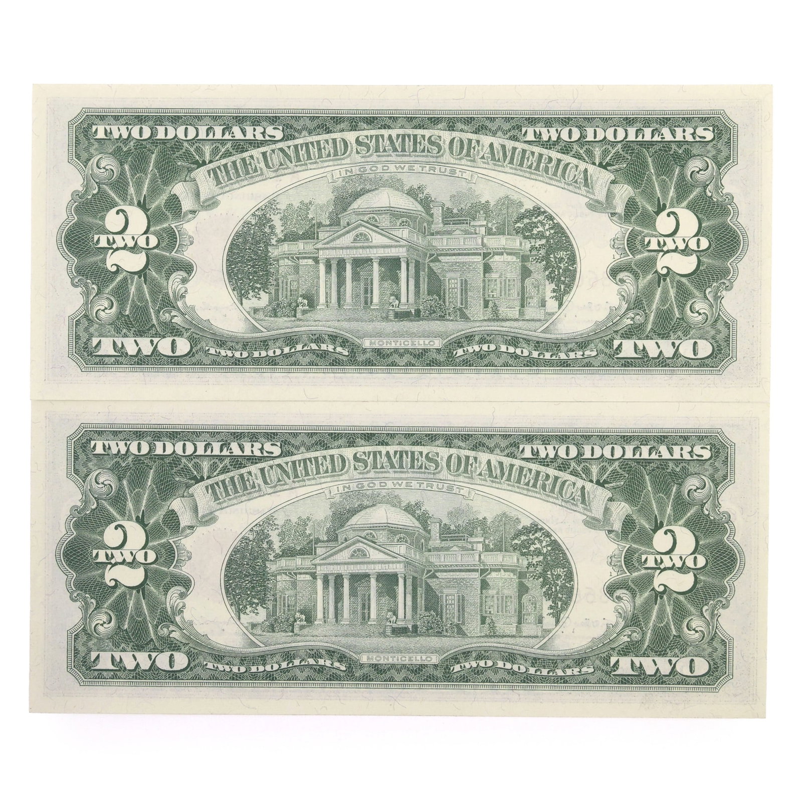 1963 US $2 RED SEAL NOTES - SEQUENTIAL SERIAL NUMBERS - 11