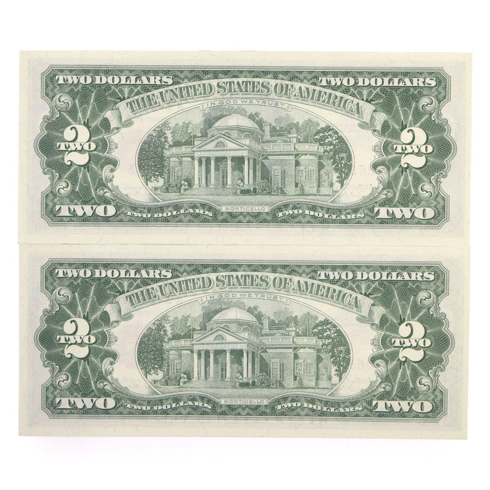 1963 US $2 RED SEAL NOTES - SEQUENTIAL SERIAL NUMBERS - 13