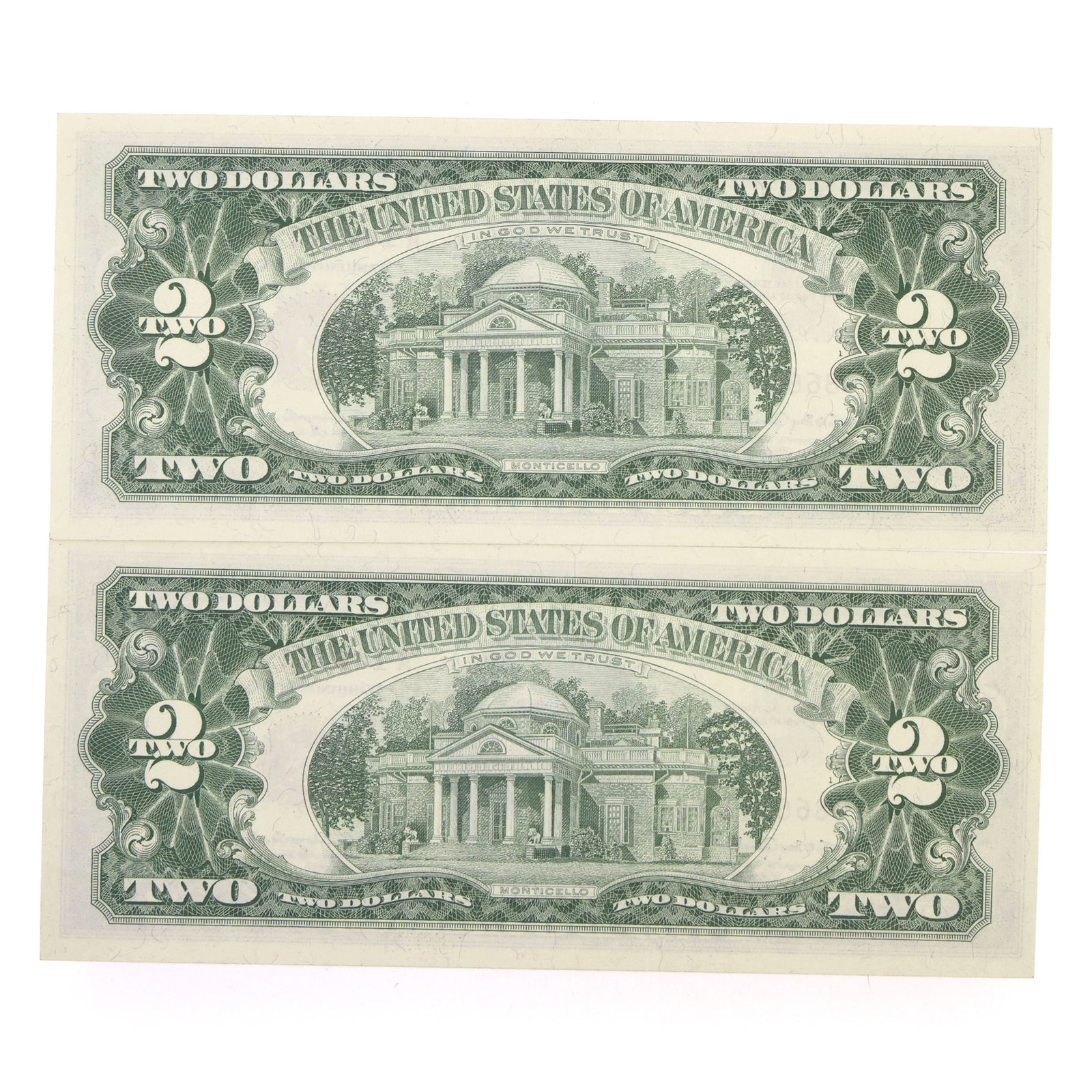 1963 US $2 RED SEAL NOTES - SEQUENTIAL SERIAL NUMBERS - 19