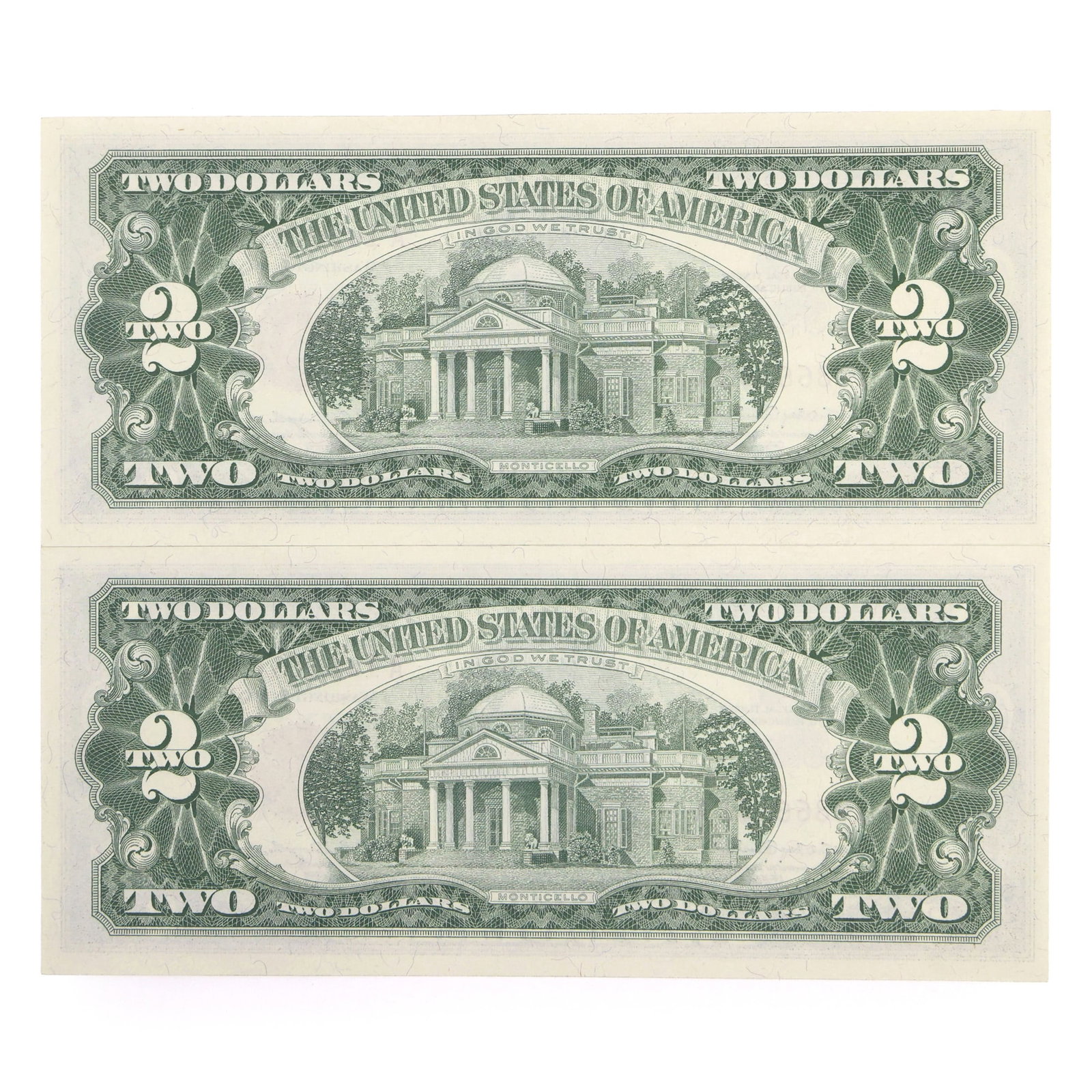 1963 US $2 RED SEAL NOTES - SEQUENTIAL SERIAL NUMBERS - 9