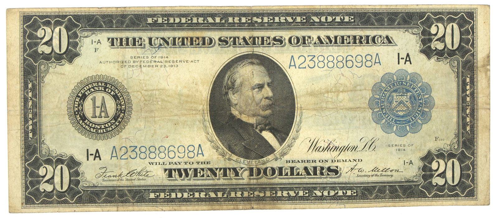 1914 US $20 FEDERAL RESERVE BLUE SEAL LARGE NOTE (1 of 2)