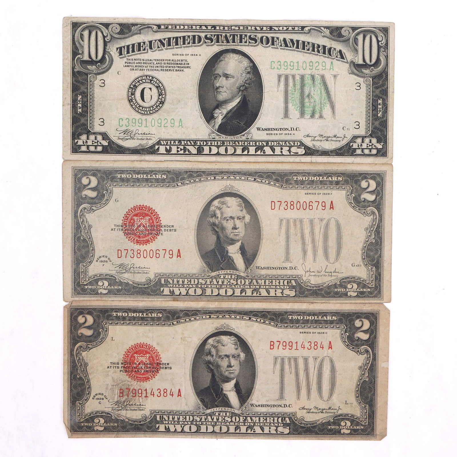 1928 & 1934 US LEGAL TENDER & FEDERAL RESERVE NOTES (1 of 2)