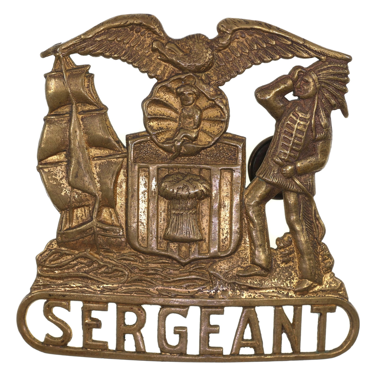 OBSOLETE CHICAGO POLICE SERGEANT CAP BADGE (1 of 2)