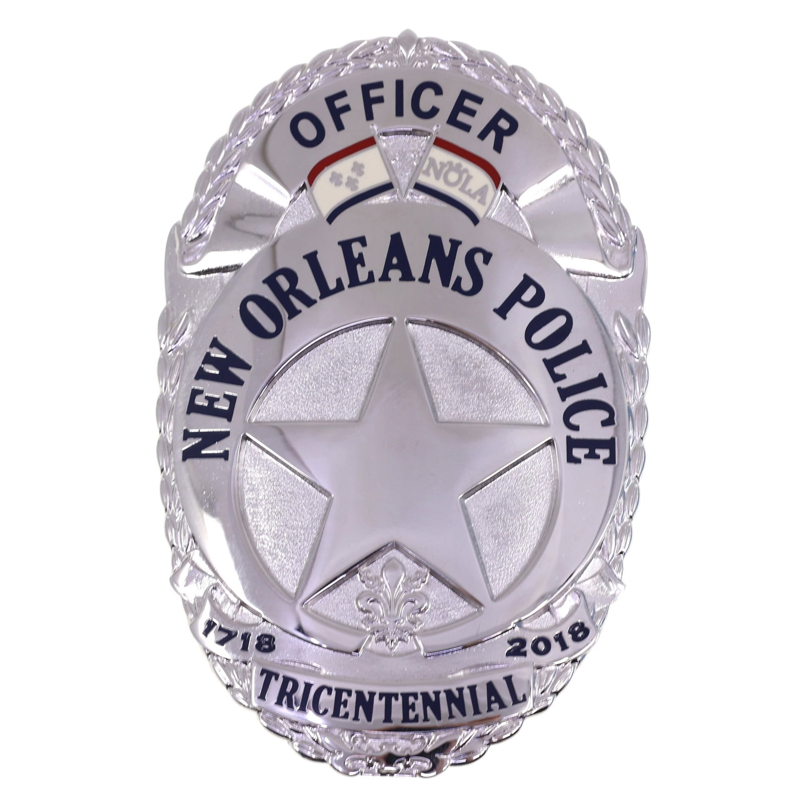 OBSOLETE NEW ORLEANS POLICE OFFICER TRICENTENNIAL BADGE (1 of 2)