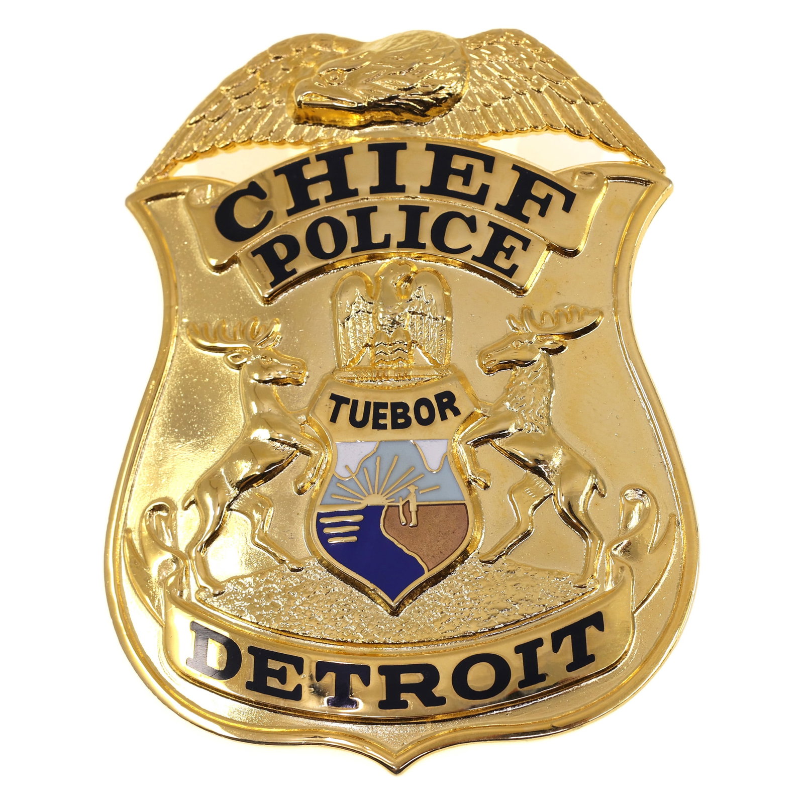 OBSOLETE DETROIT MICHIGAN POLICE CHIEF BADGE (1 of 2)