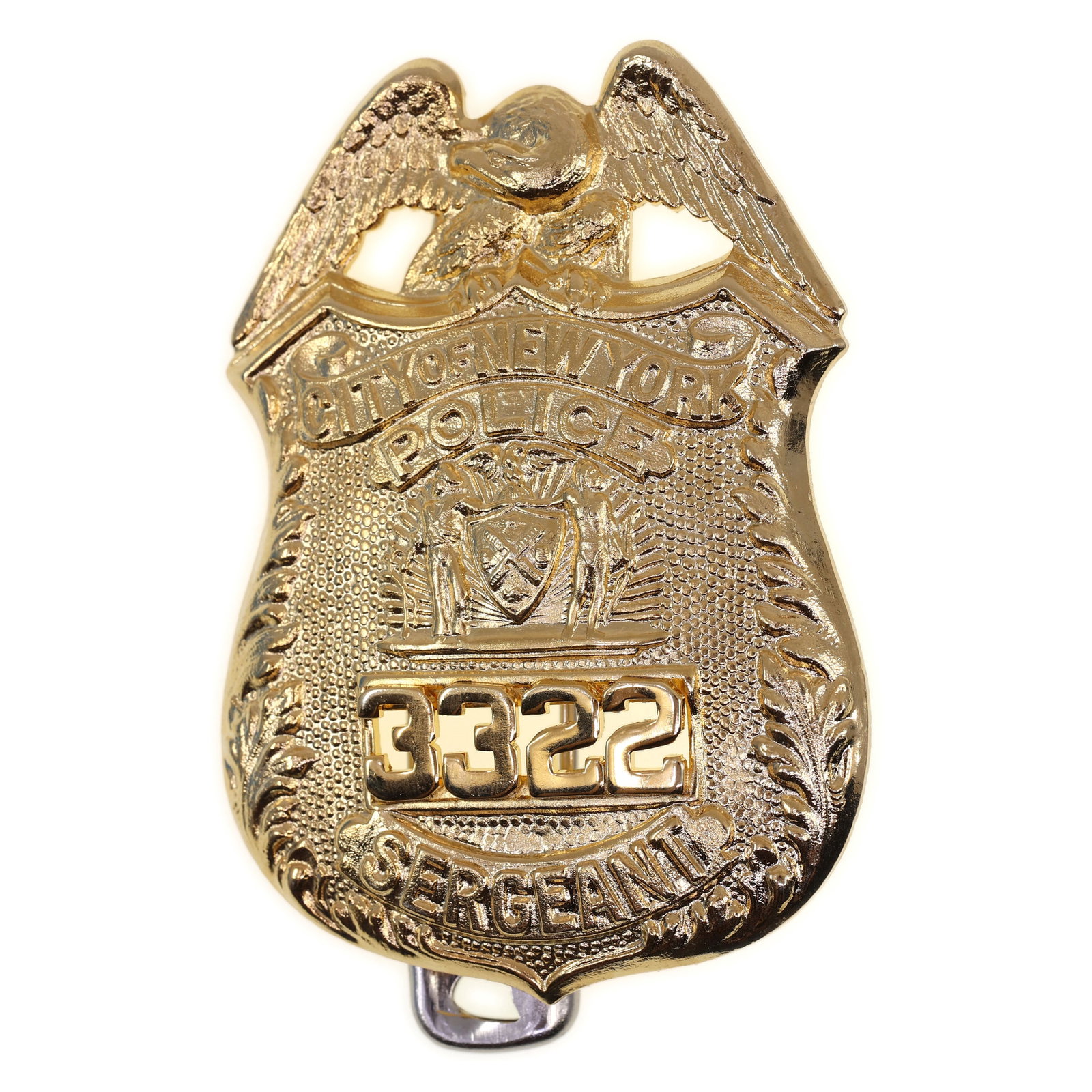 OBSOLETE NEW YORK CITY POLICE SERGEANT BADGE # 3332 (1 of 2)