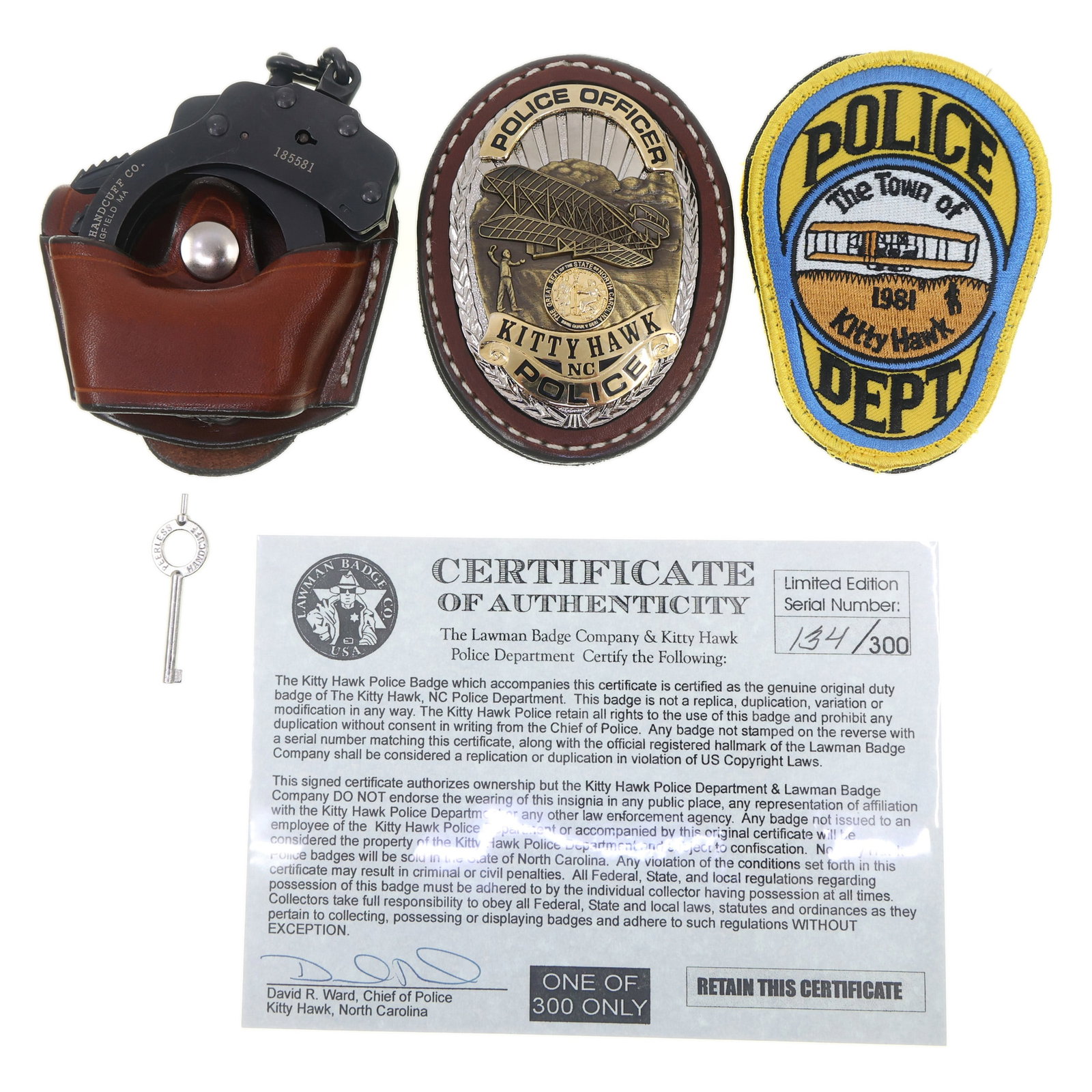OBSOLETE KITTY HAWK NC POLICE OFFICER BADGE (1 of 9)