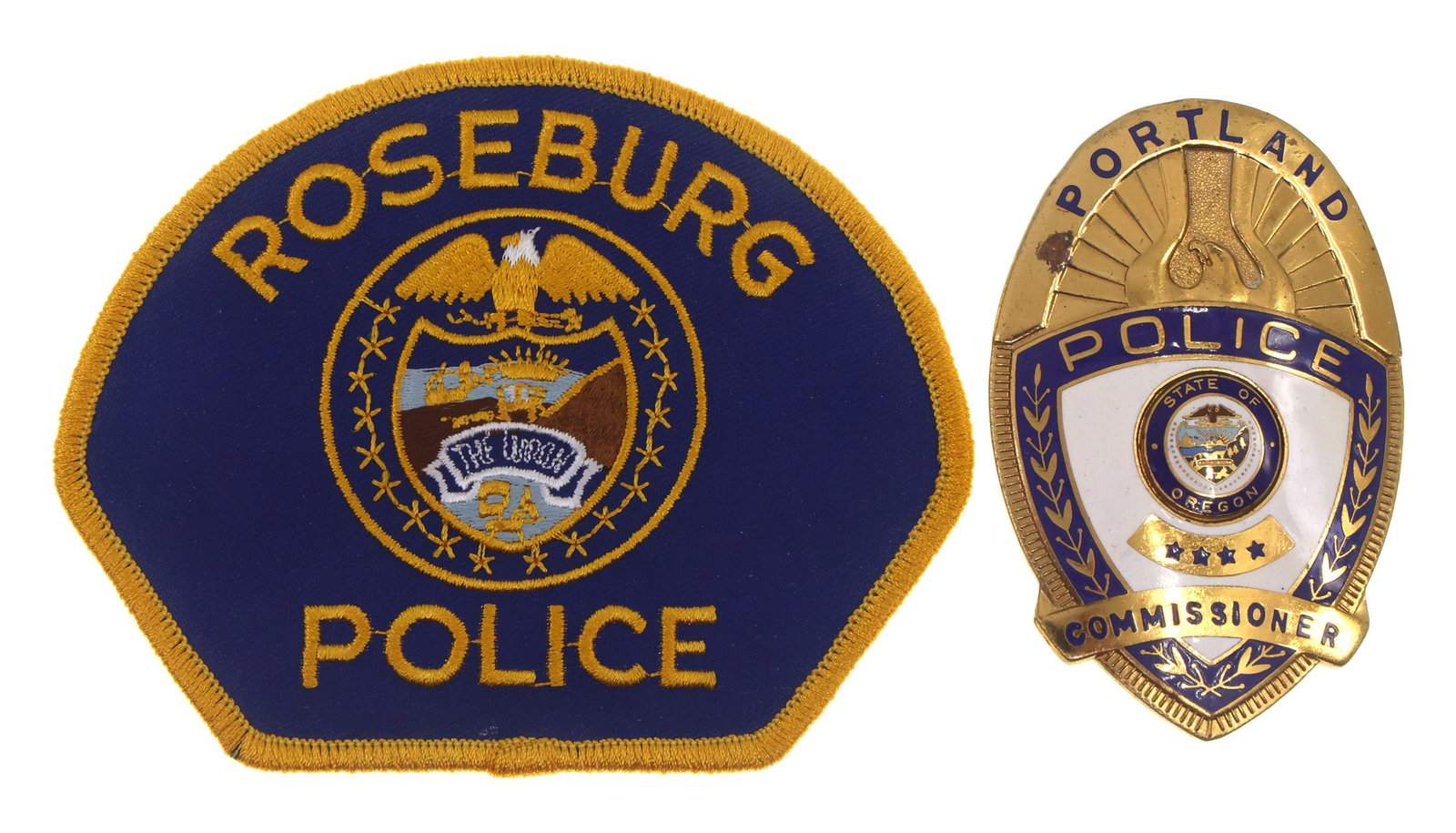 OBSOLETE OREGON POLICE COMMISSIONER BADGE & PATCH (1 of 5)