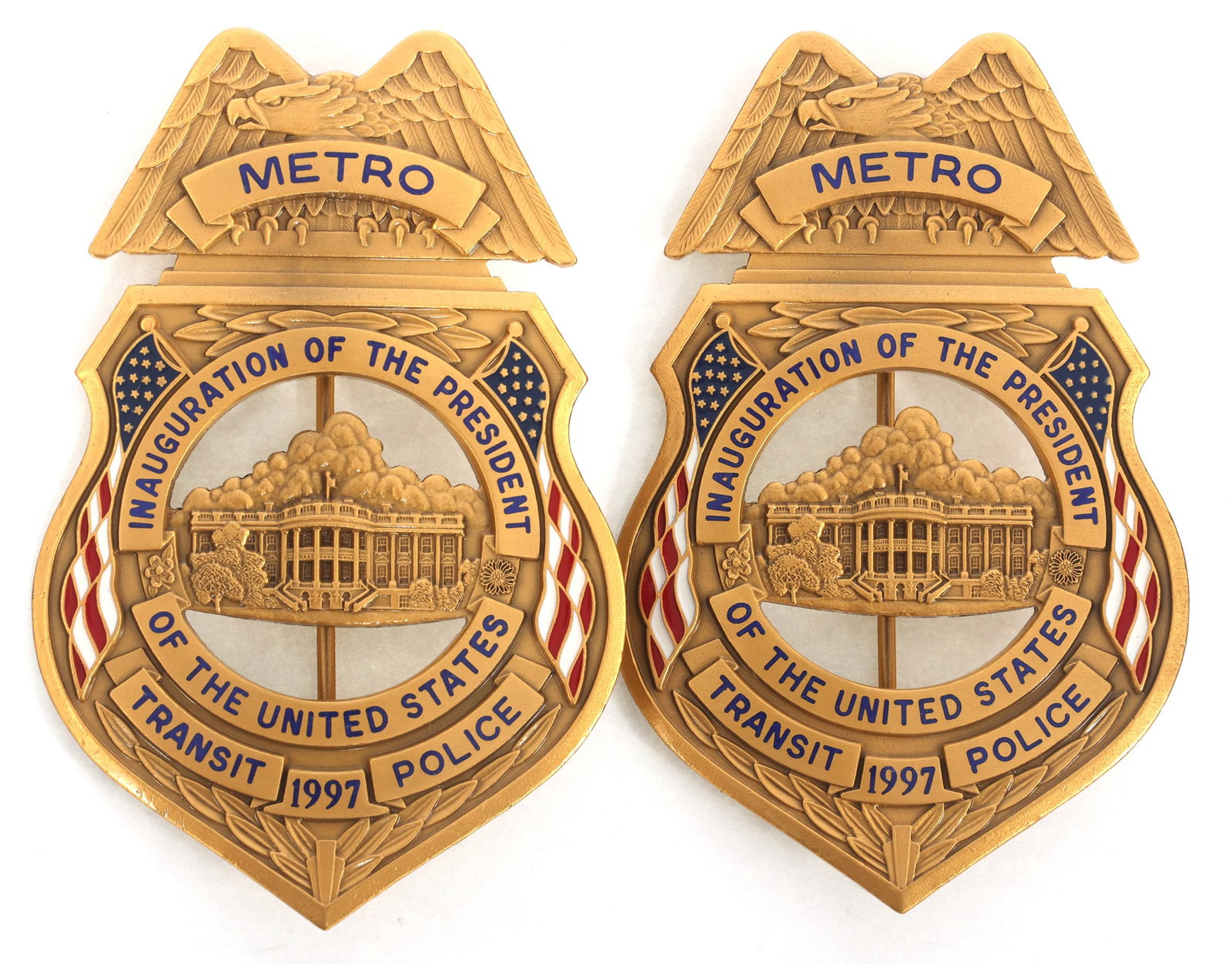 OBSOLETE METRO TRANSIT POLICE PRES. INAUGURATION BADGES (1 of 2)