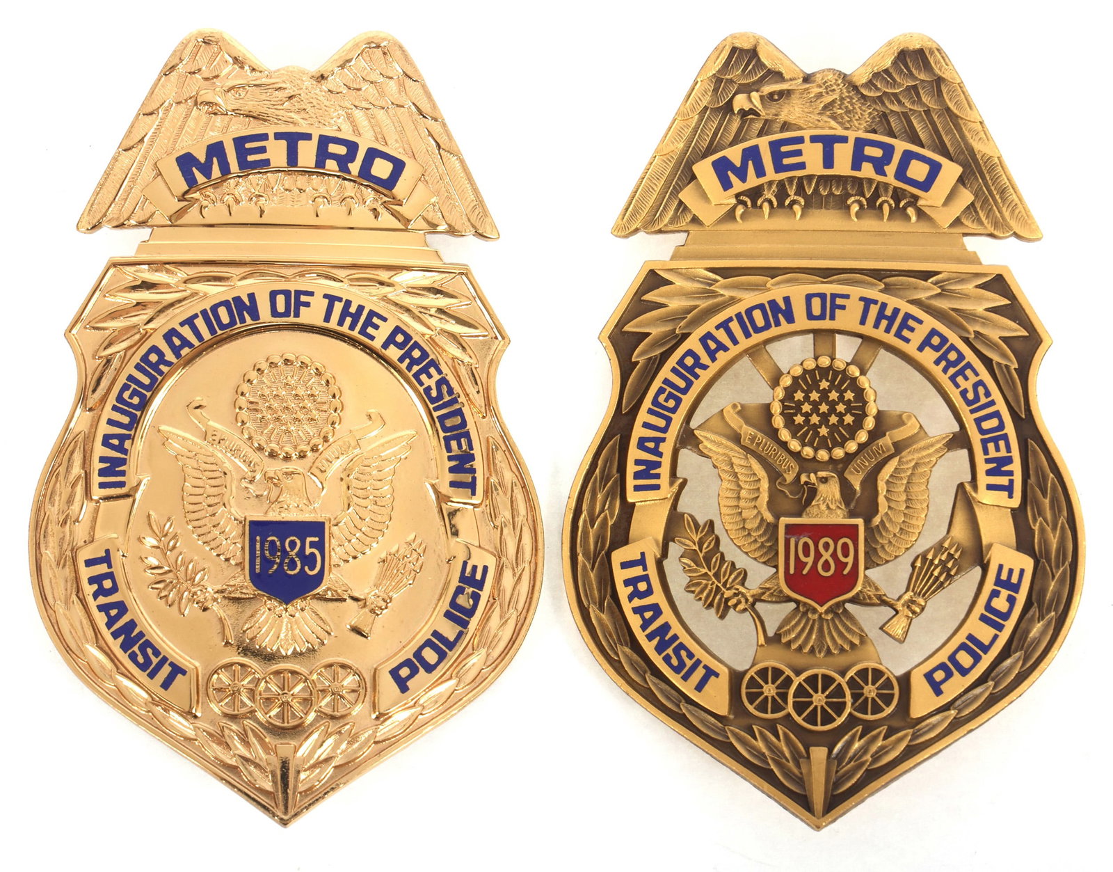 OBSOLETE METRO TRANSIT POLICE PRES. INAUGURATION BADGES (1 of 2)