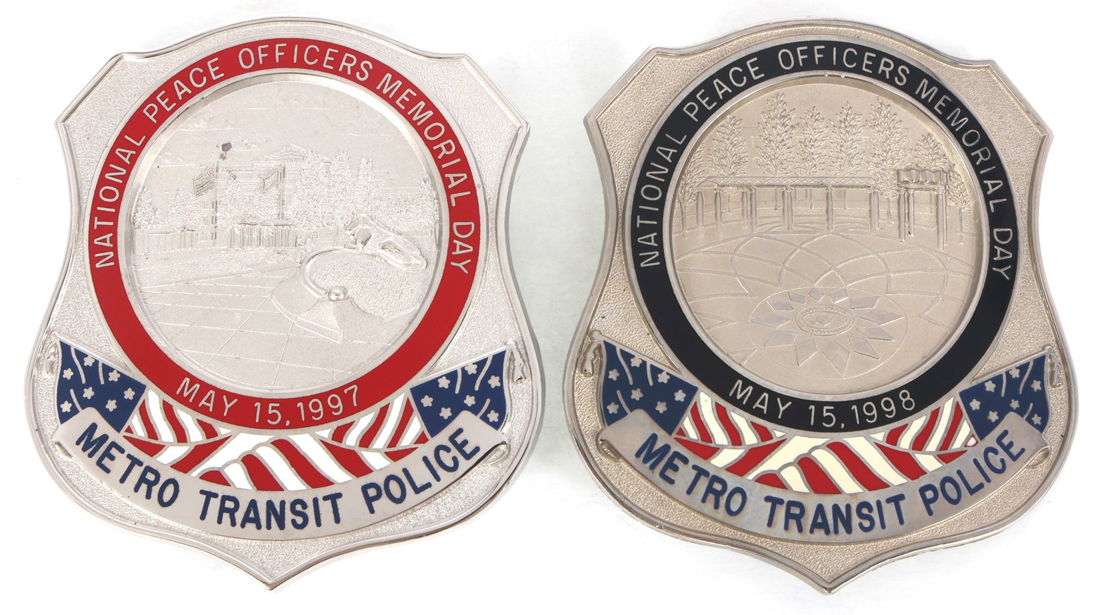 OBSOLETE METRO TRANSIT POLICE NPO MEMORIAL DAY BADGES (1 of 2)
