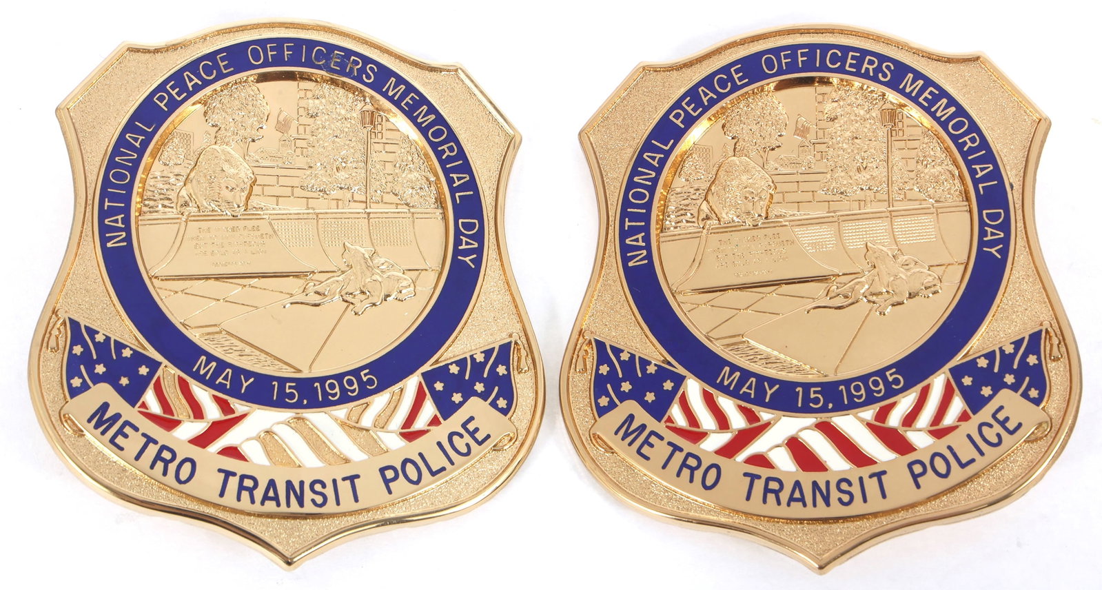OBSOLETE METRO TRANSIT POLICE NPO MEMORIAL DAY BADGES (1 of 2)