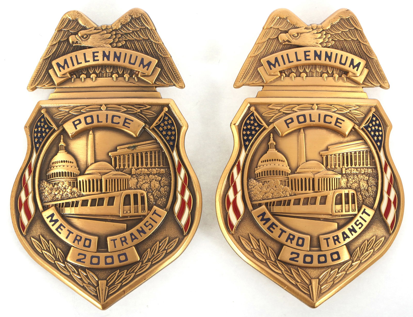 OBSOLETE METRO TRANSIT POLICE MILLENNIUM BADGES (1 of 2)