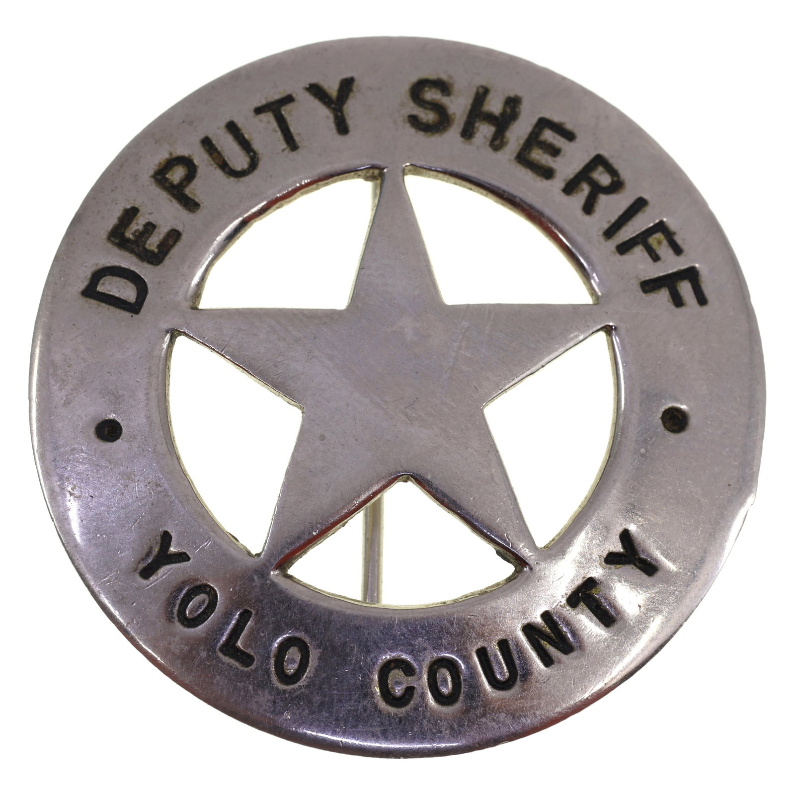 OBSOLETE YOLO COUNTY, CA DEPUTY SHERIFF BADGE (1 of 2)